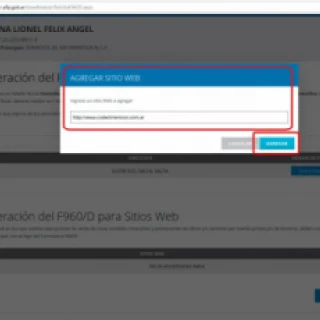 Agregar dirección web de su sitio