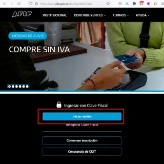 Ingresar al sitio web de la AFIP